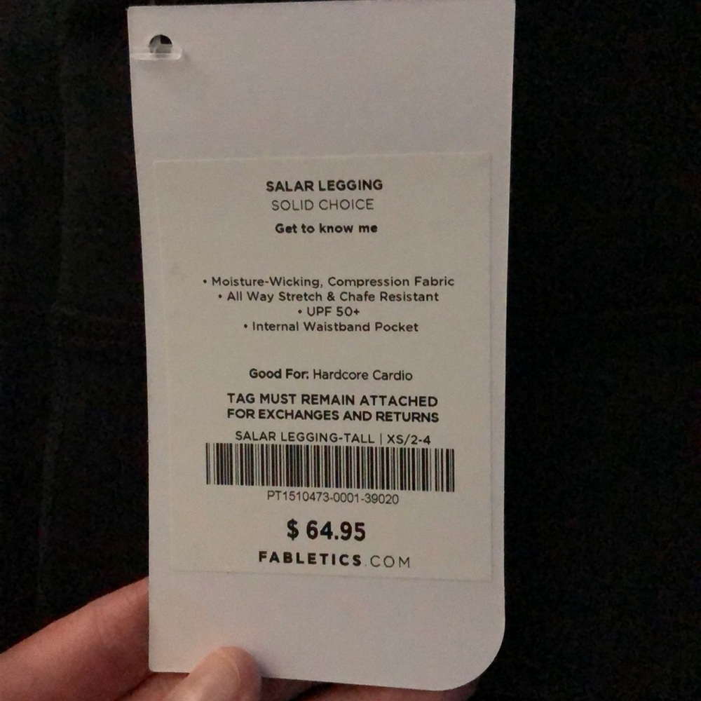 Fabletics salar legging black tall size xs